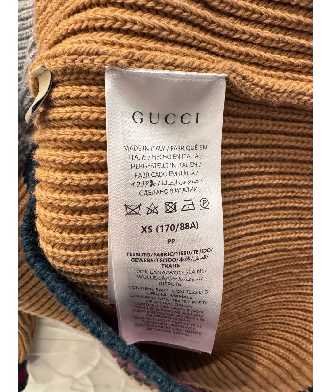 GUCCI Коричневый шерстяной кардиган, фото 7