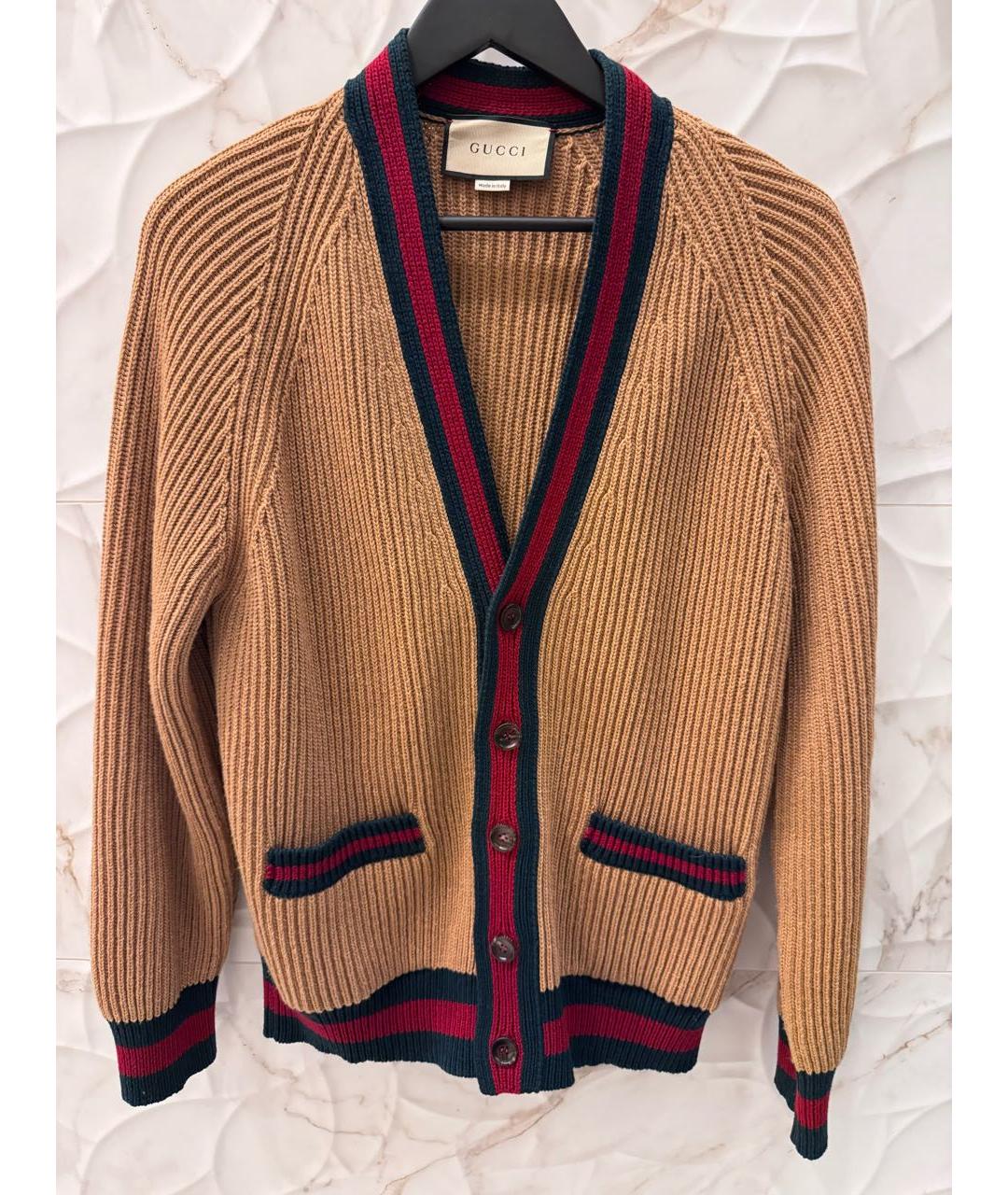 GUCCI Коричневый шерстяной кардиган, фото 8
