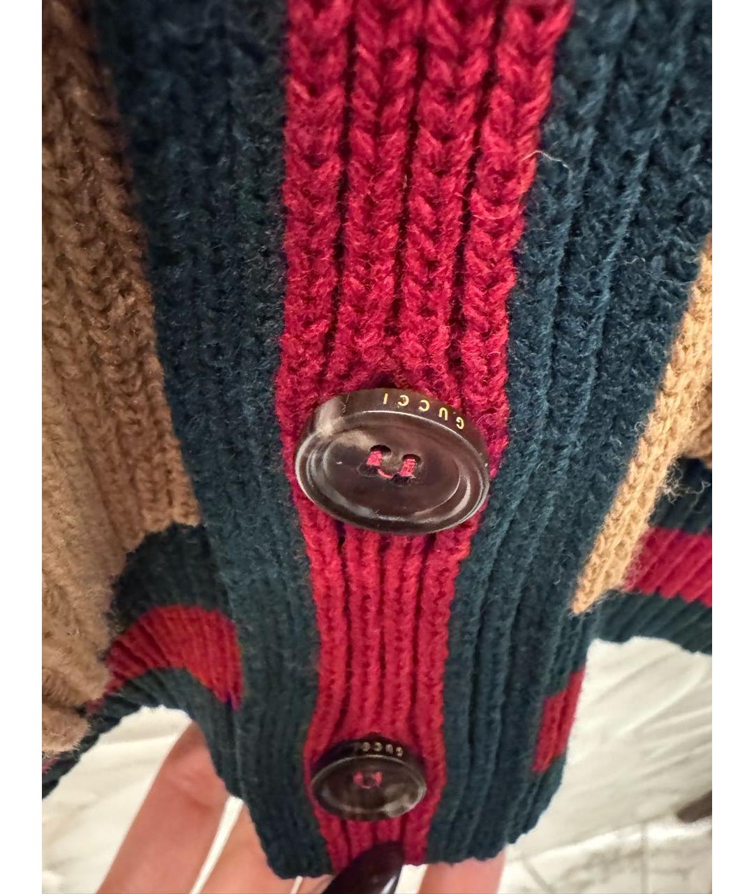 GUCCI Коричневый шерстяной кардиган, фото 4