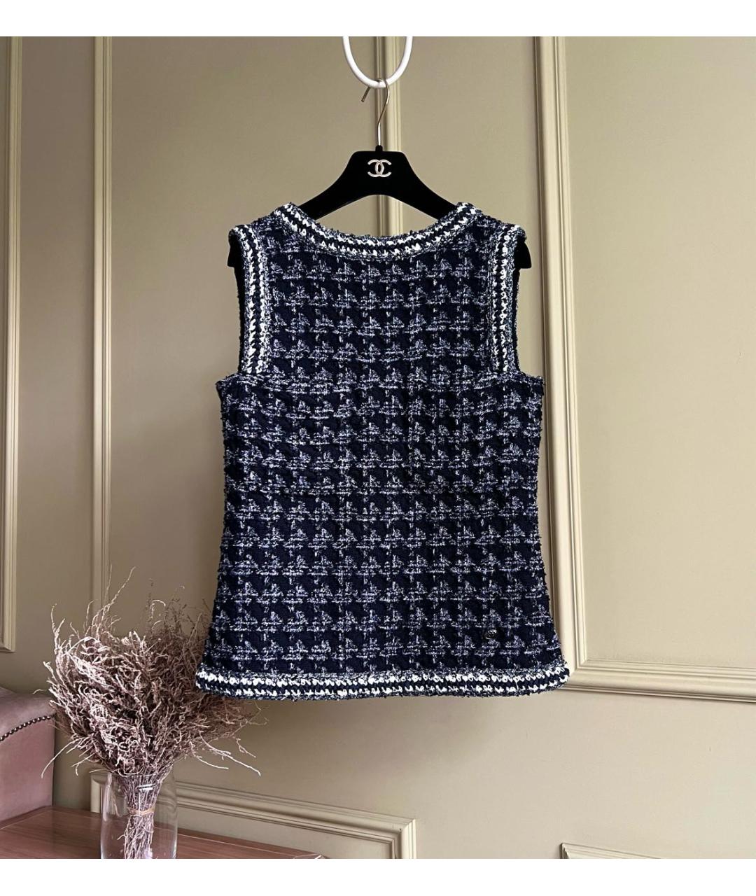 CHANEL Черный твидовый жилет, фото 9