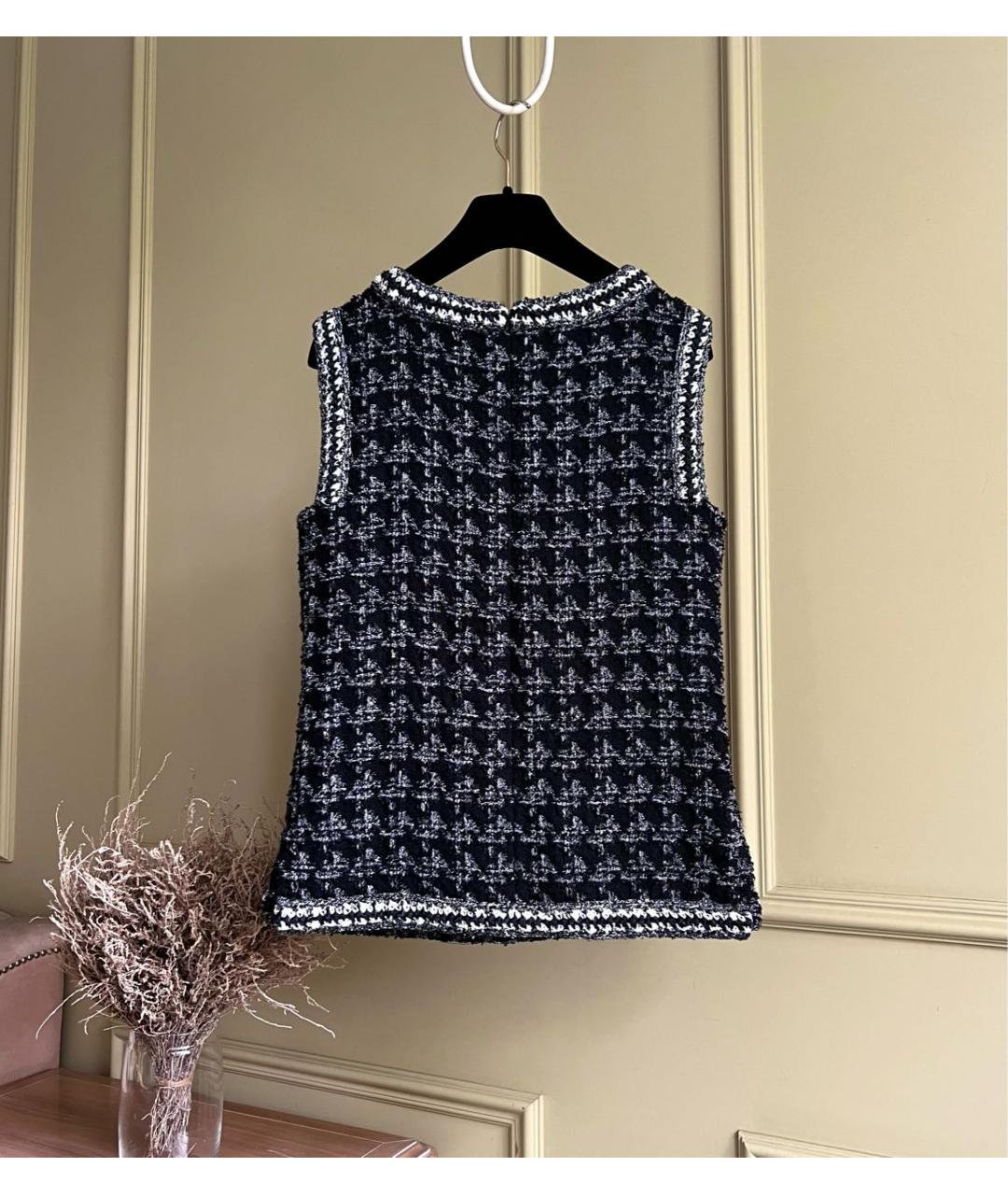 CHANEL Черный твидовый жилет, фото 6
