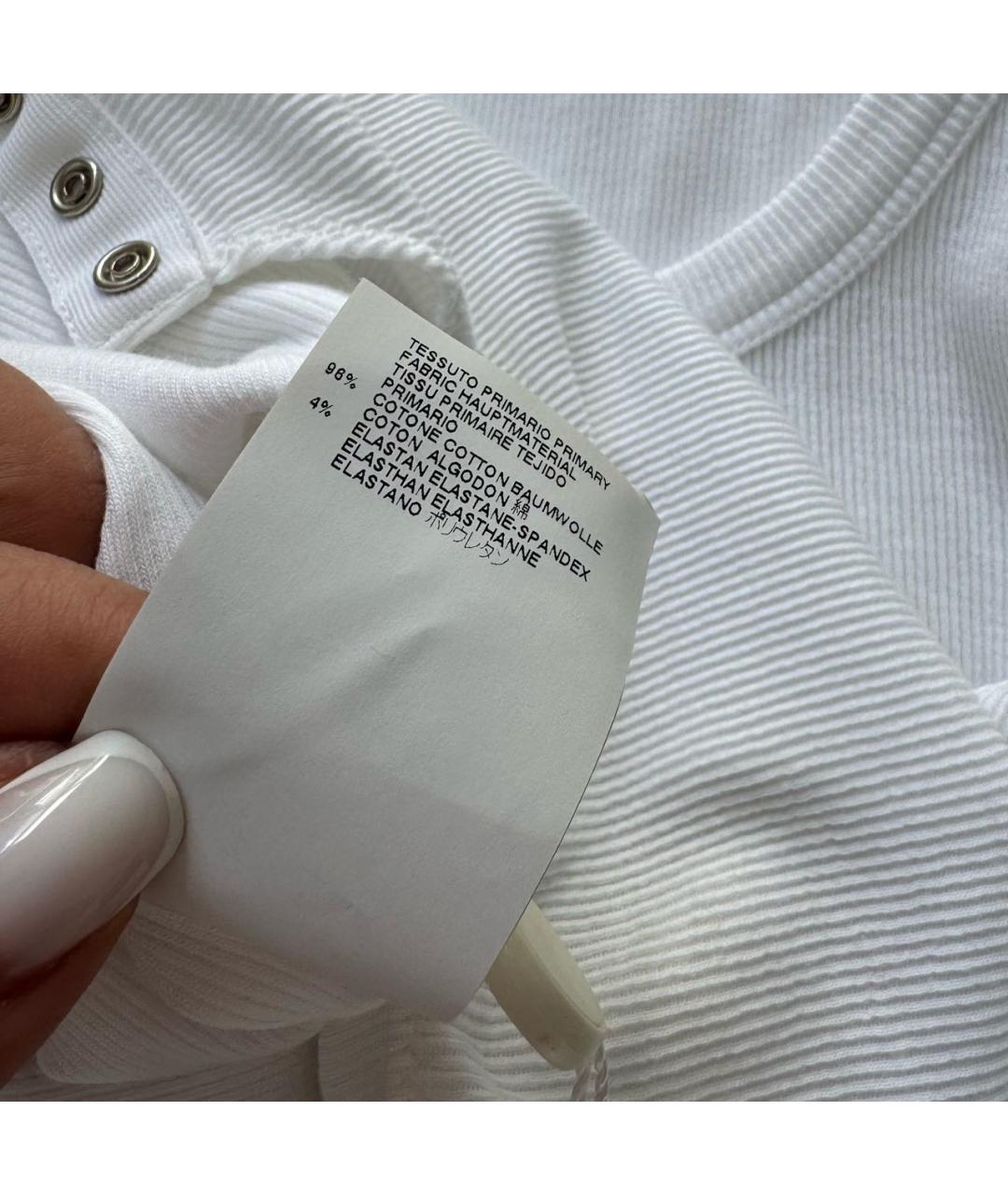 MAISON MARGIELA Белое хлопко-эластановое боди, фото 4