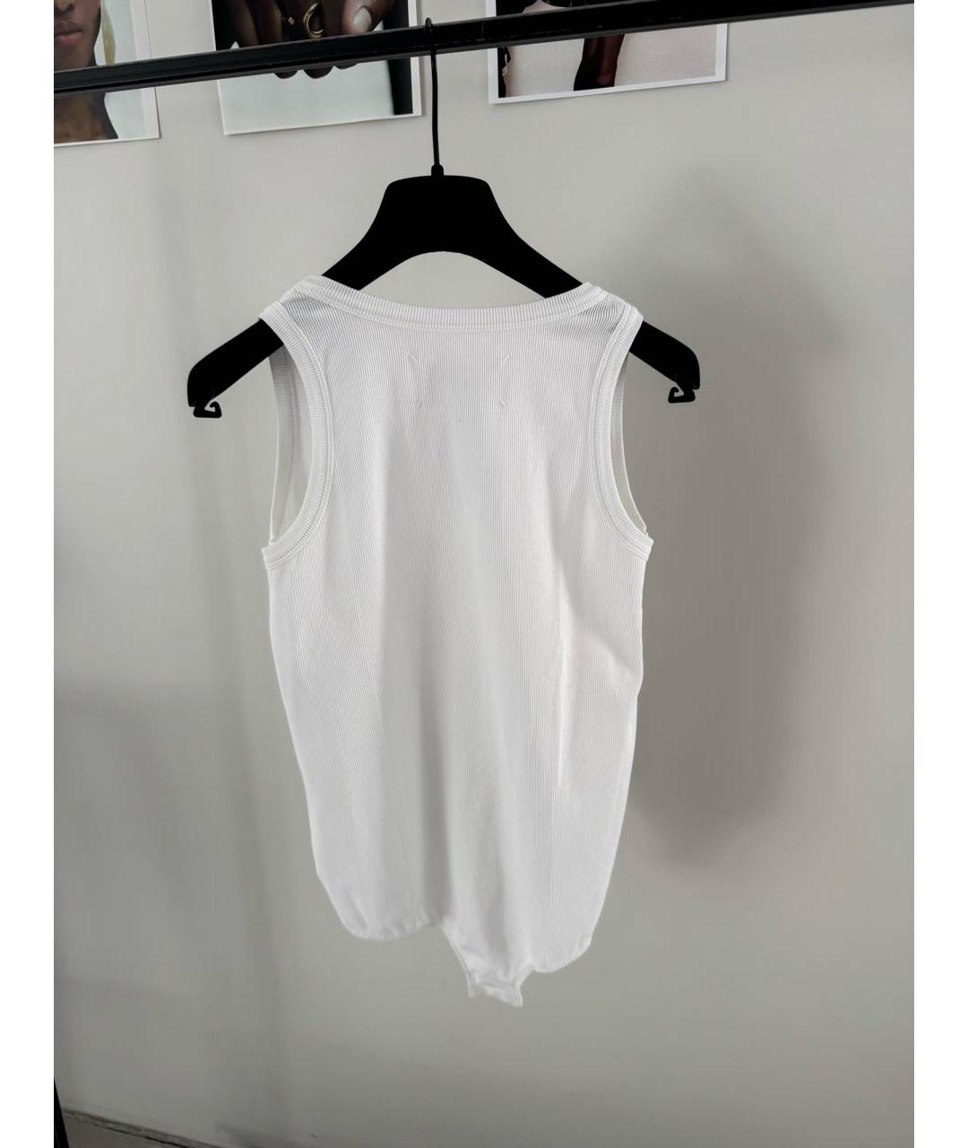 MAISON MARGIELA Белое хлопко-эластановое боди, фото 2