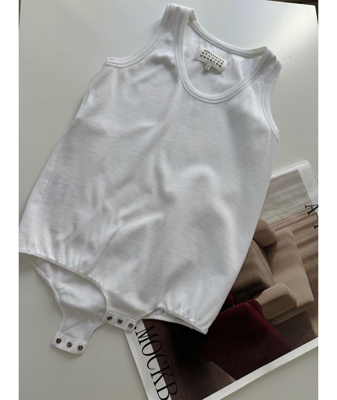 MAISON MARGIELA Белое хлопко-эластановое боди, фото 3