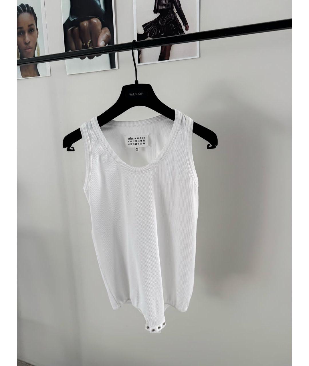 MAISON MARGIELA Белое хлопко-эластановое боди, фото 7