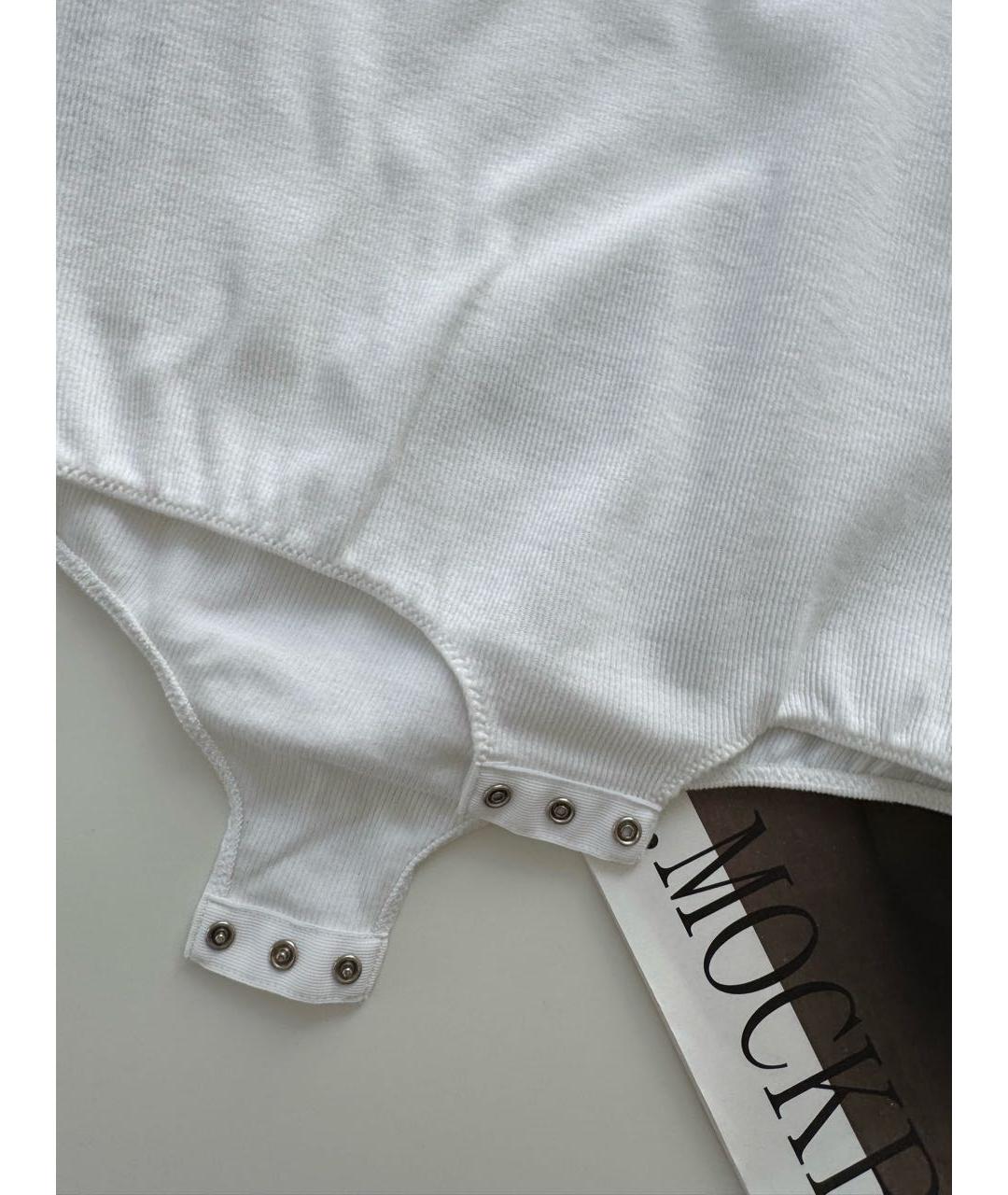 MAISON MARGIELA Белое хлопко-эластановое боди, фото 6