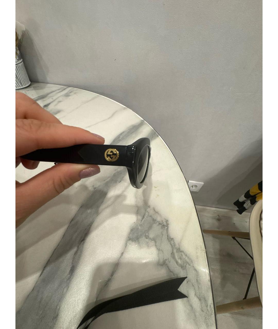 GUCCI Черные пластиковые солнцезащитные очки, фото 2