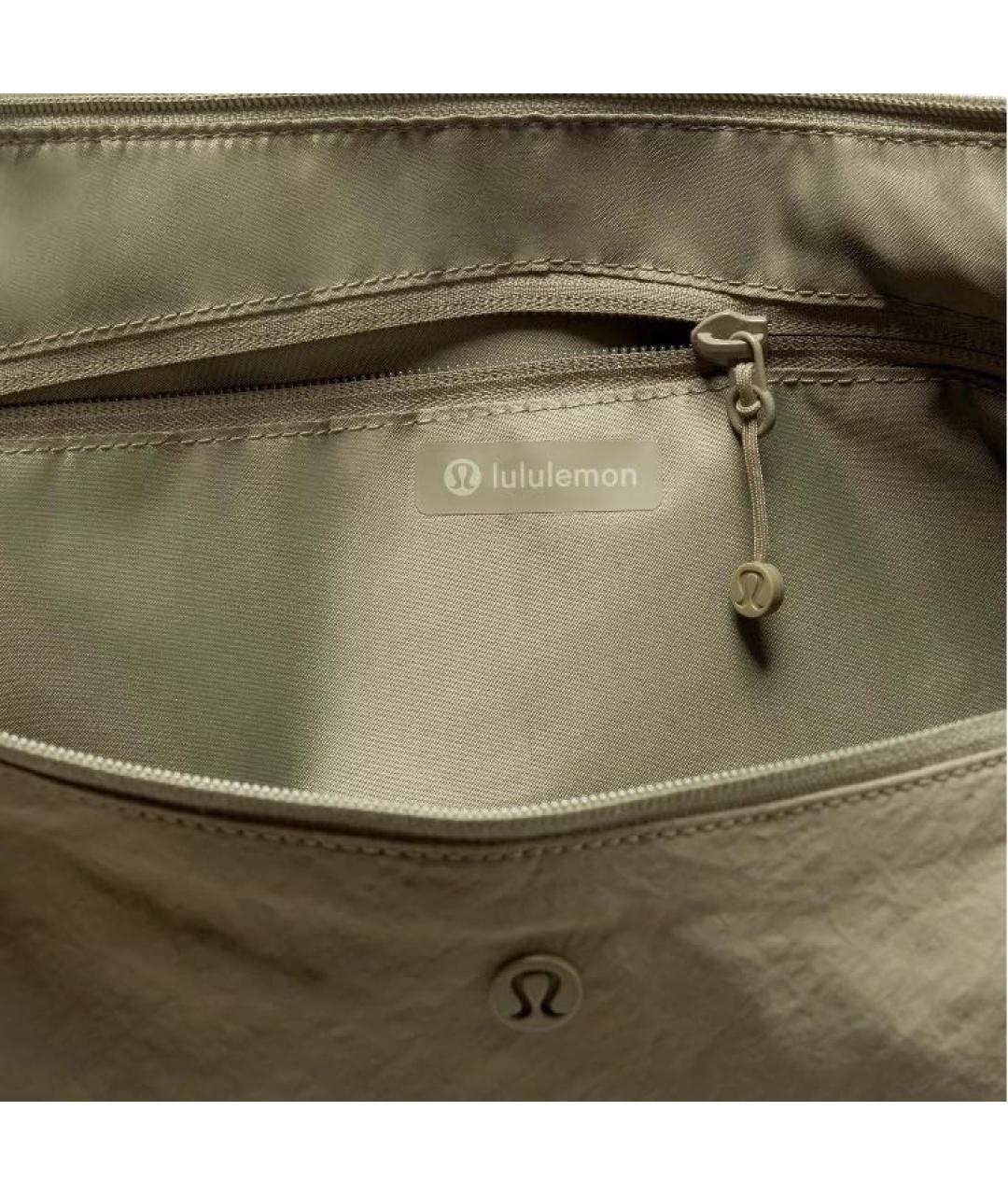 Lululemon Бежевая тканевая сумка через плечо, фото 4