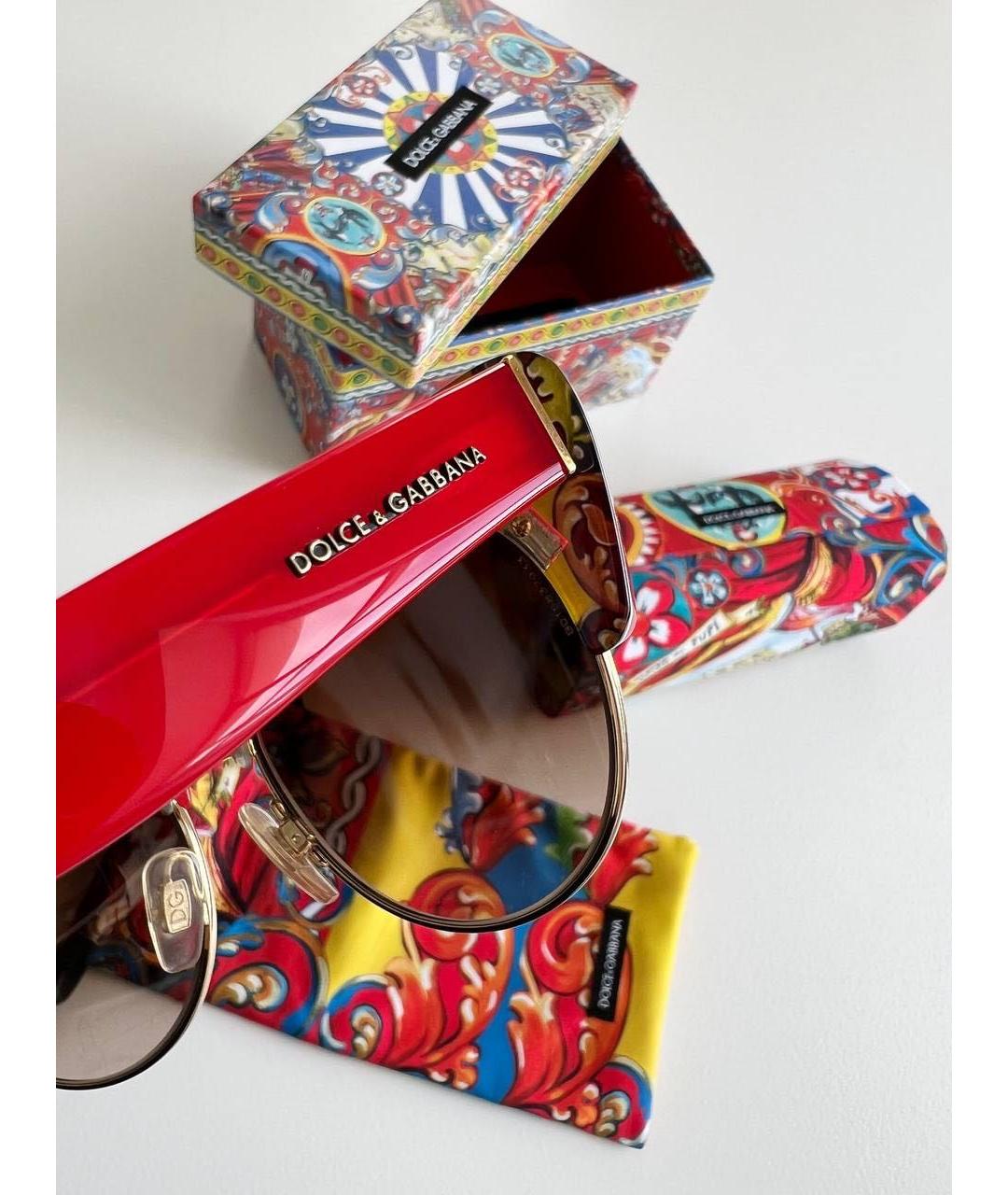 DOLCE&GABBANA Красные пластиковые солнцезащитные очки, фото 6