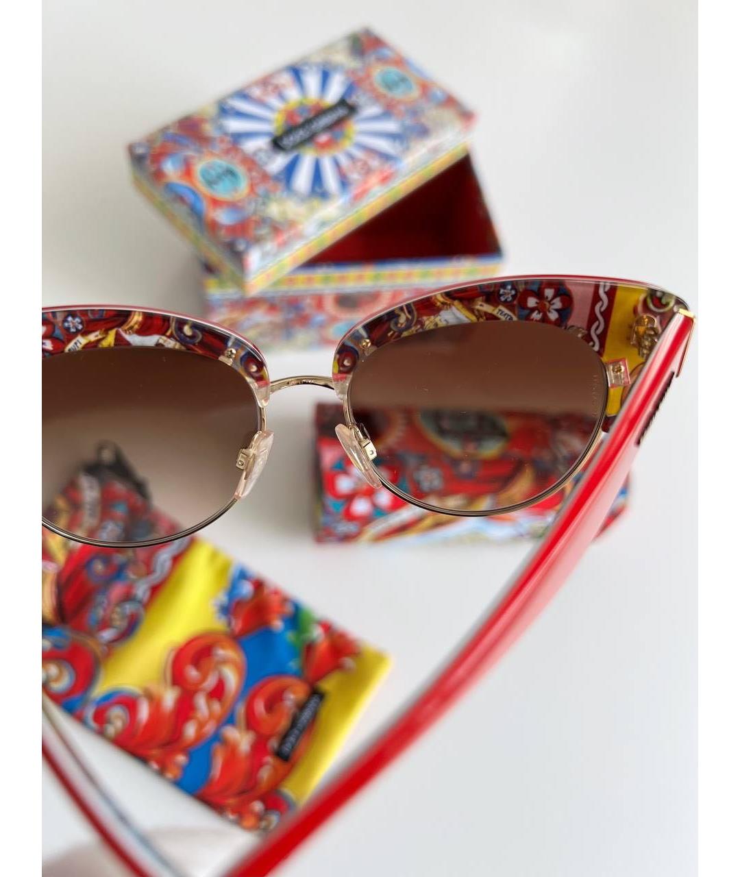 DOLCE&GABBANA Красные пластиковые солнцезащитные очки, фото 5