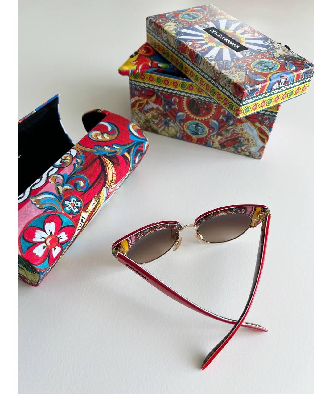 DOLCE&GABBANA Красные пластиковые солнцезащитные очки, фото 3