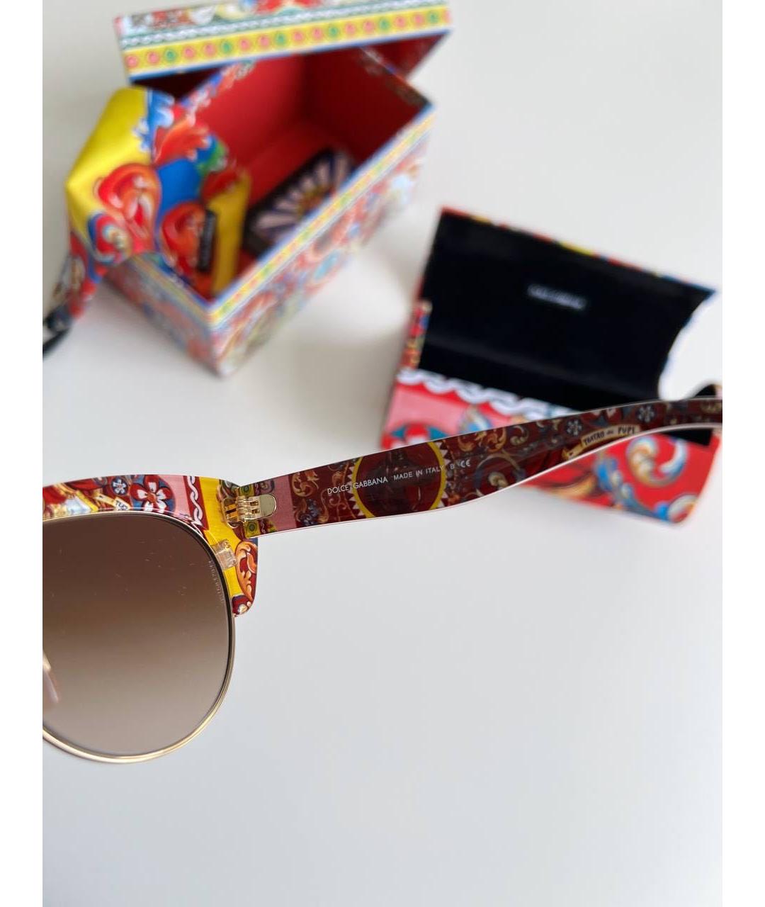 DOLCE&GABBANA Красные пластиковые солнцезащитные очки, фото 4