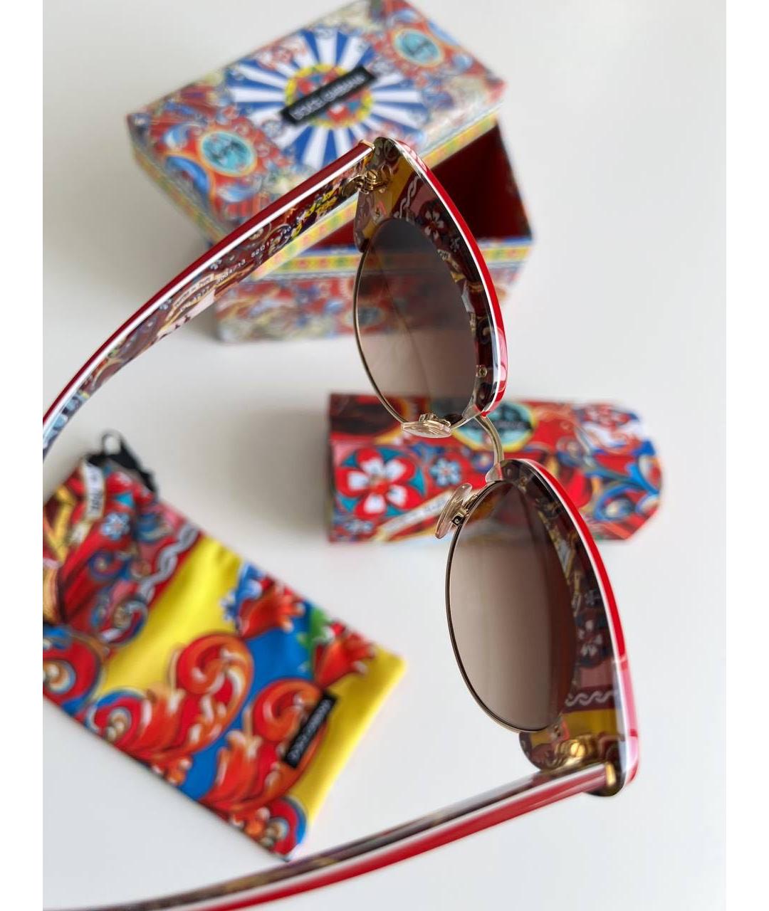 DOLCE&GABBANA Красные пластиковые солнцезащитные очки, фото 8