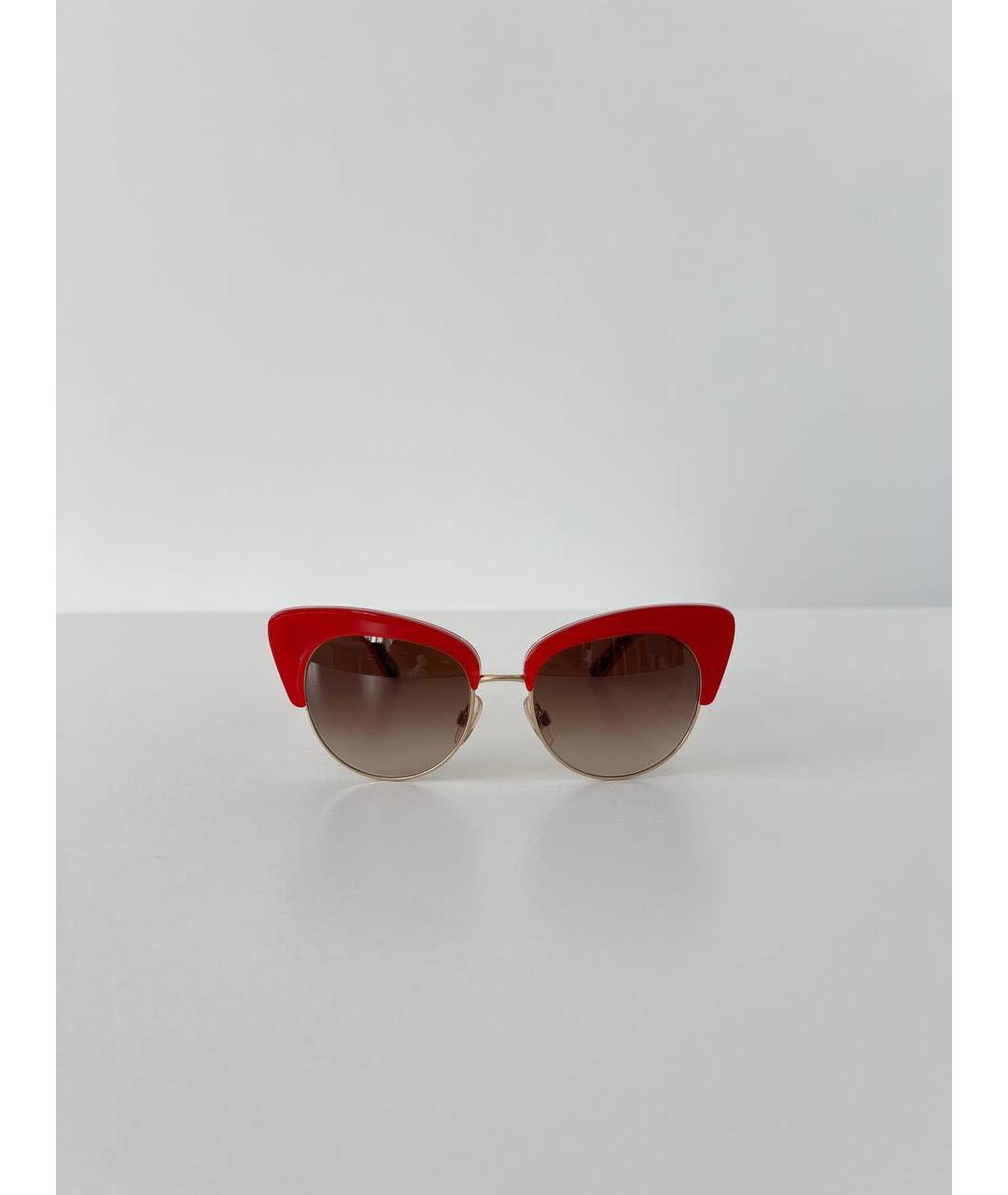 DOLCE&GABBANA Красные пластиковые солнцезащитные очки, фото 9