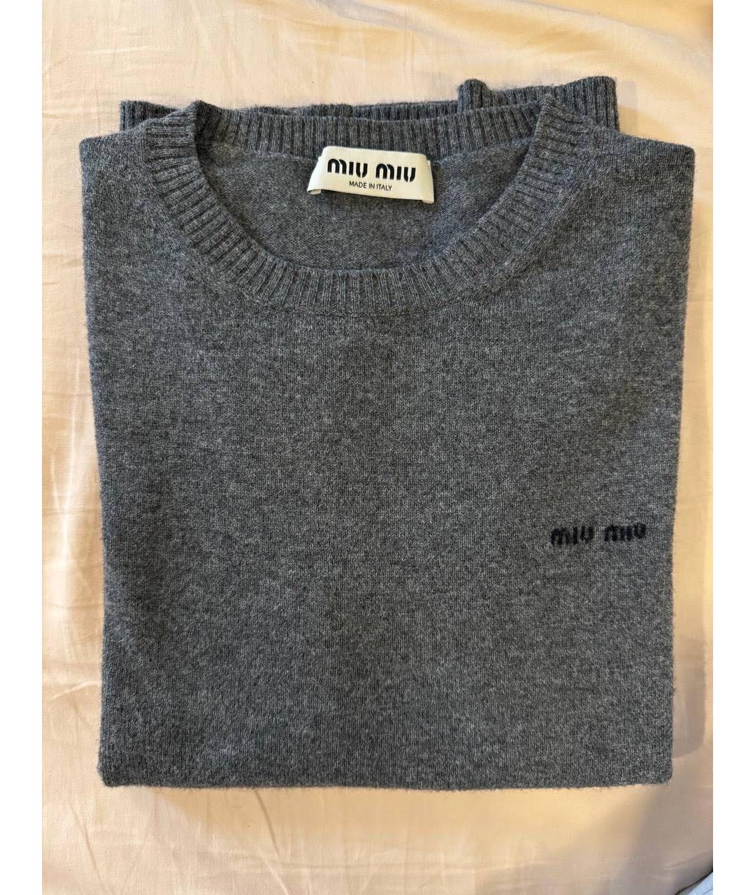 MIU MIU Серый кашемировый джемпер / свитер, фото 3