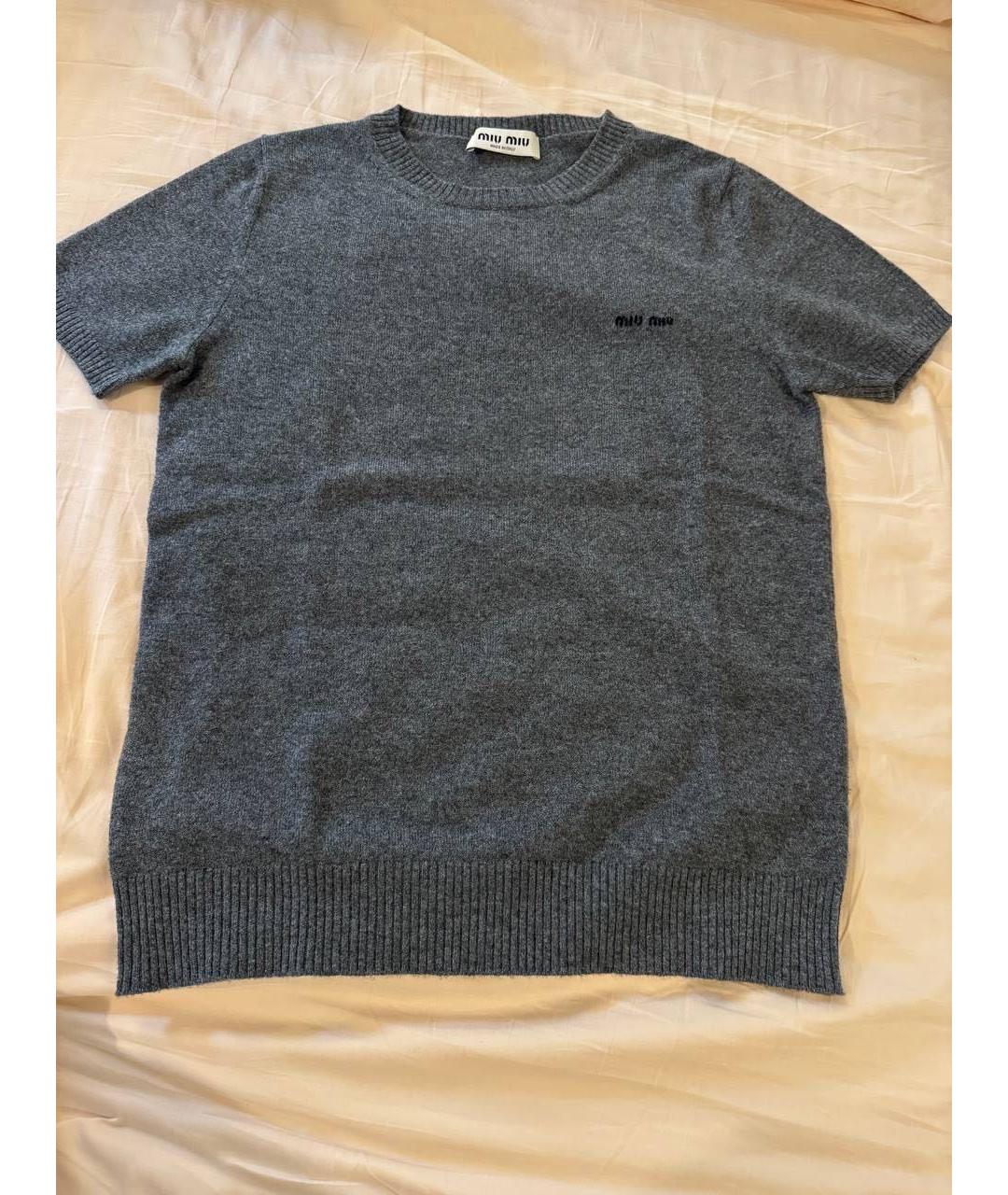 MIU MIU Серый кашемировый джемпер / свитер, фото 7
