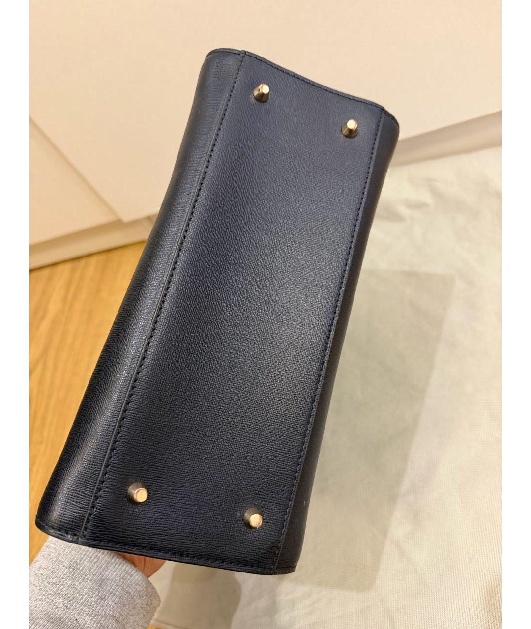 FURLA Темно-синяя кожаная сумка на плечо, фото 7