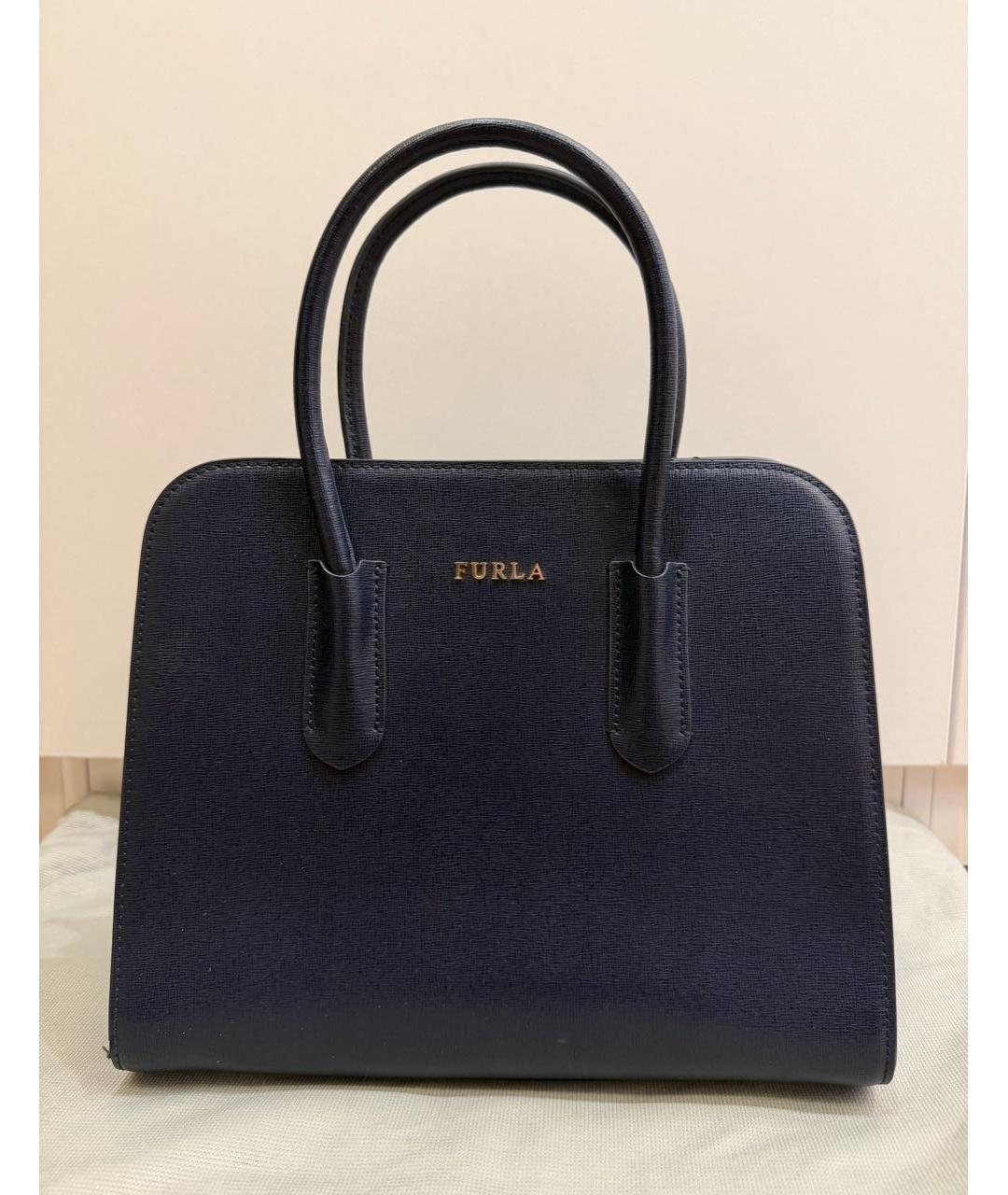 FURLA Темно-синяя кожаная сумка на плечо, фото 8