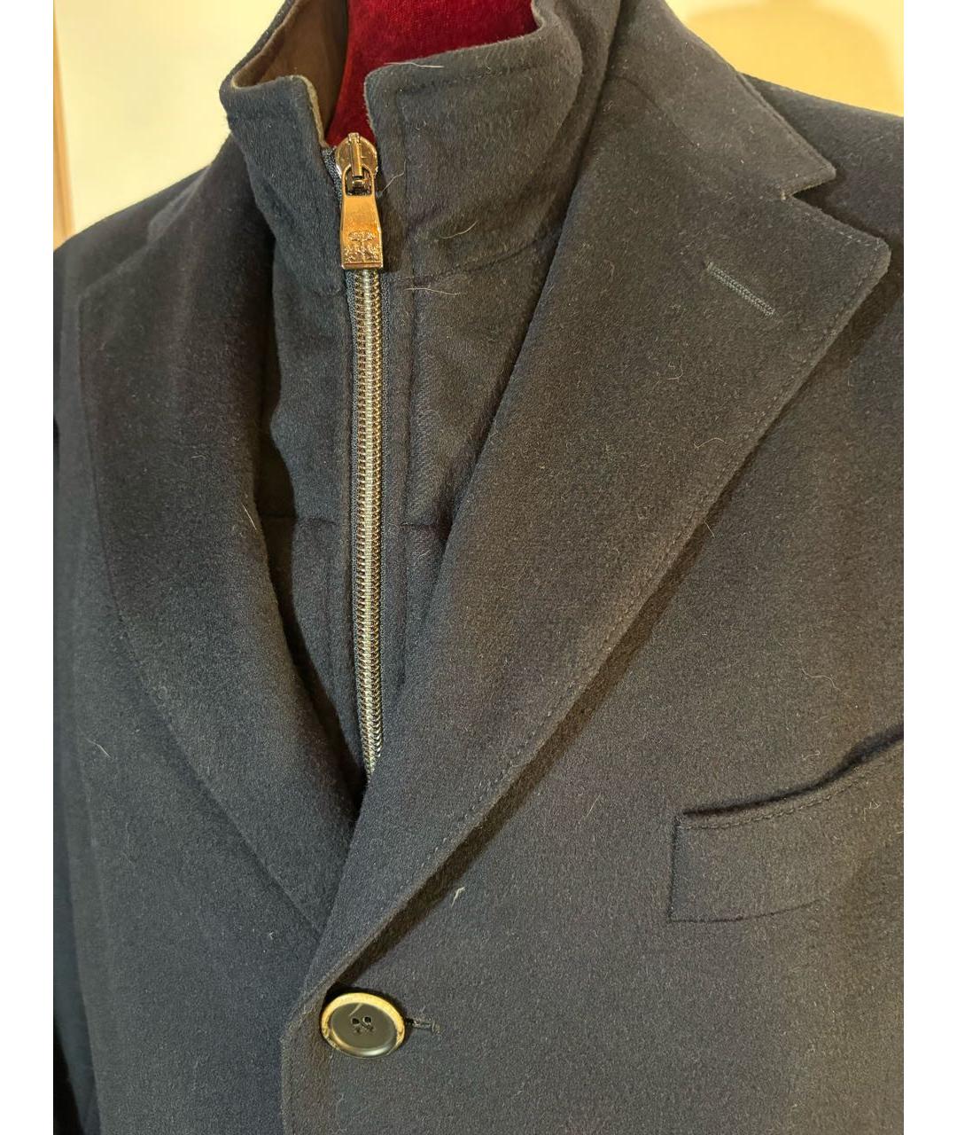 CORNELIANI Темно-синее шерстяное пальто, фото 4