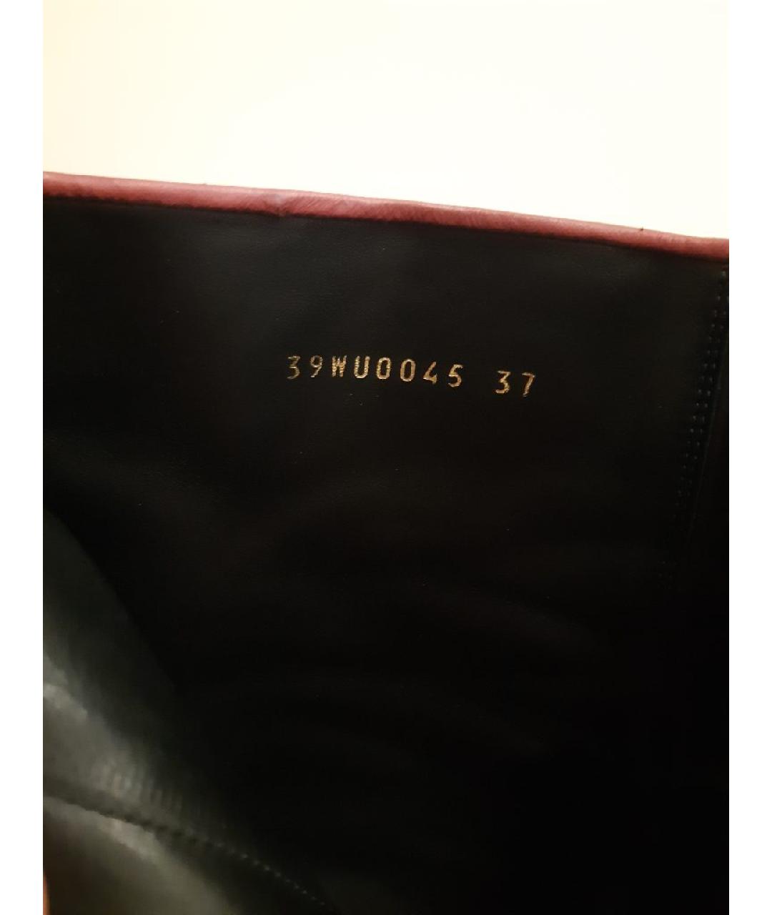 MAISON MARGIELA Бордовые кожаные ботильоны, фото 6