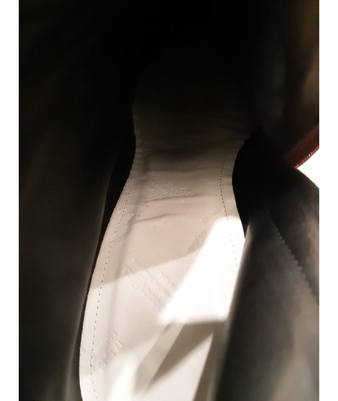 MAISON MARGIELA Бордовые кожаные ботильоны, фото 7