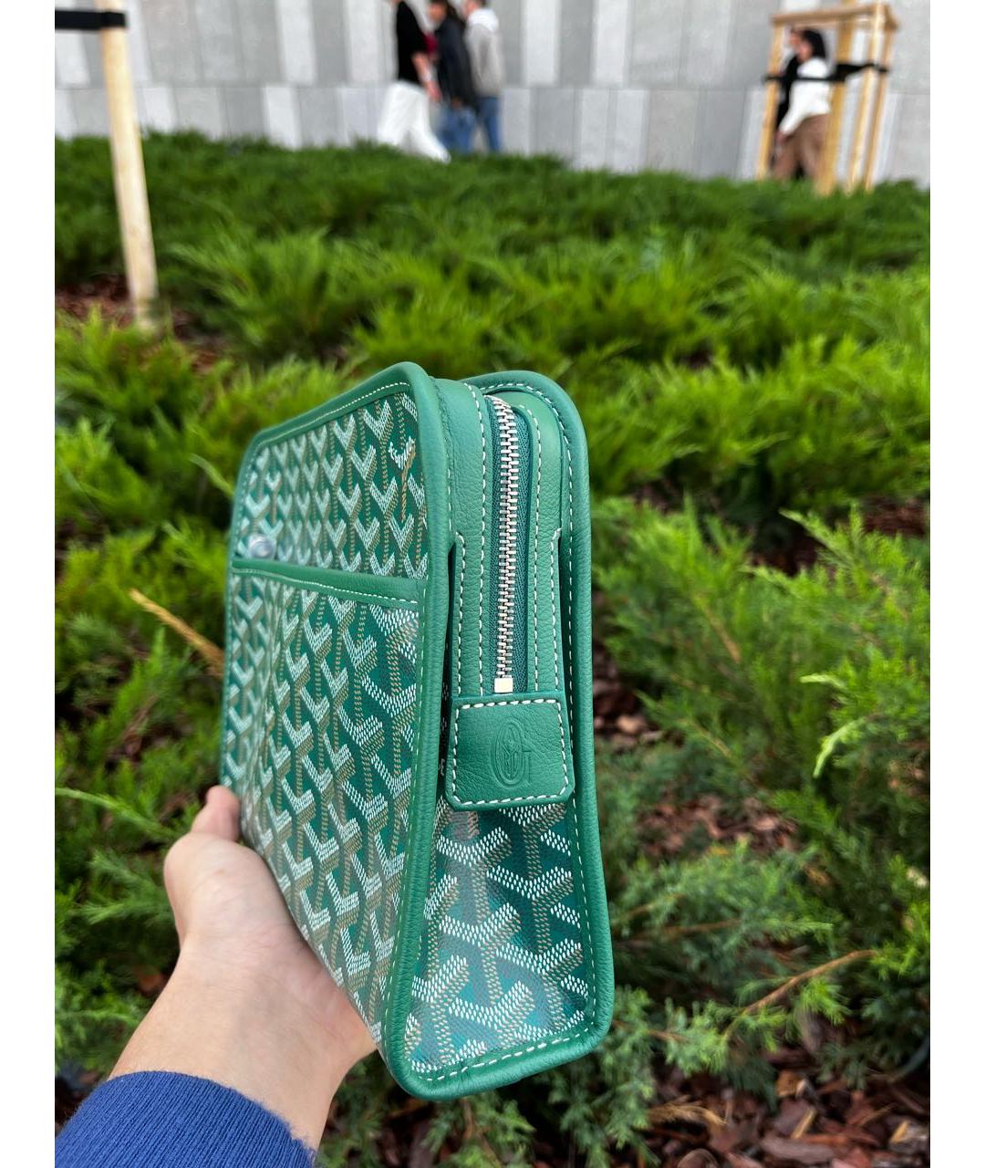 GOYARD Зеленая кожаная папка для документов, фото 2