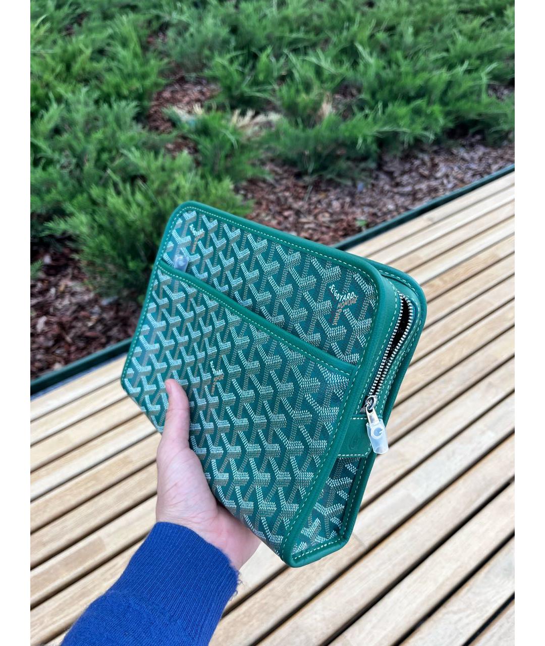 GOYARD Зеленая кожаная папка для документов, фото 5
