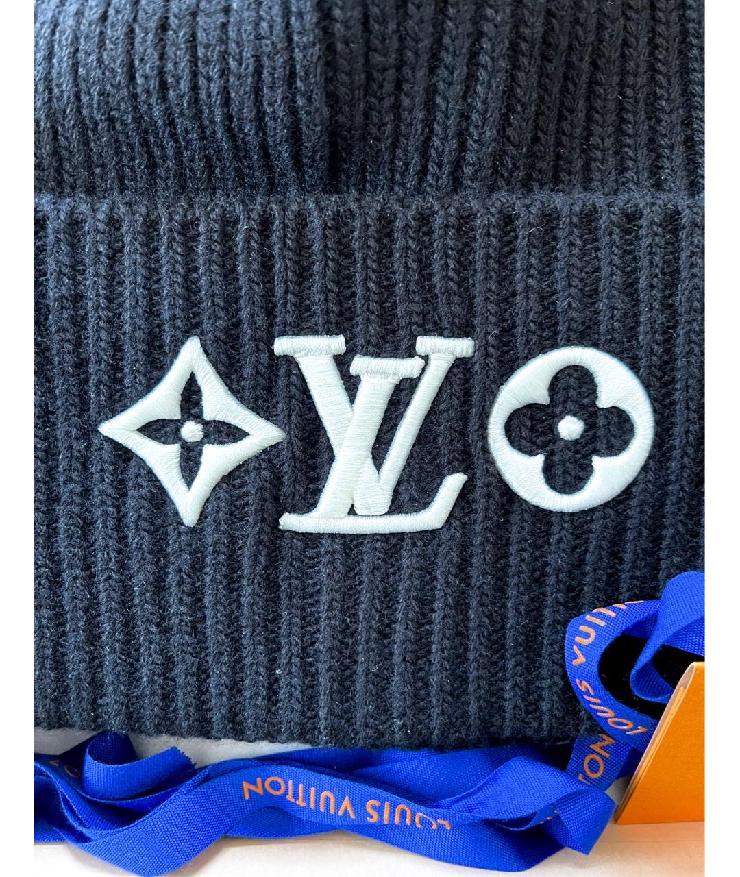 LOUIS VUITTON Черная шерстяная шапка, фото 2
