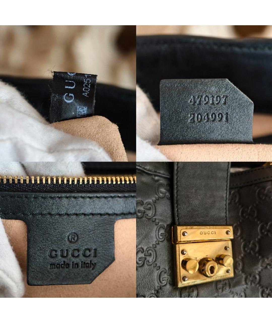 GUCCI Черная кожаная сумка с короткими ручками, фото 5