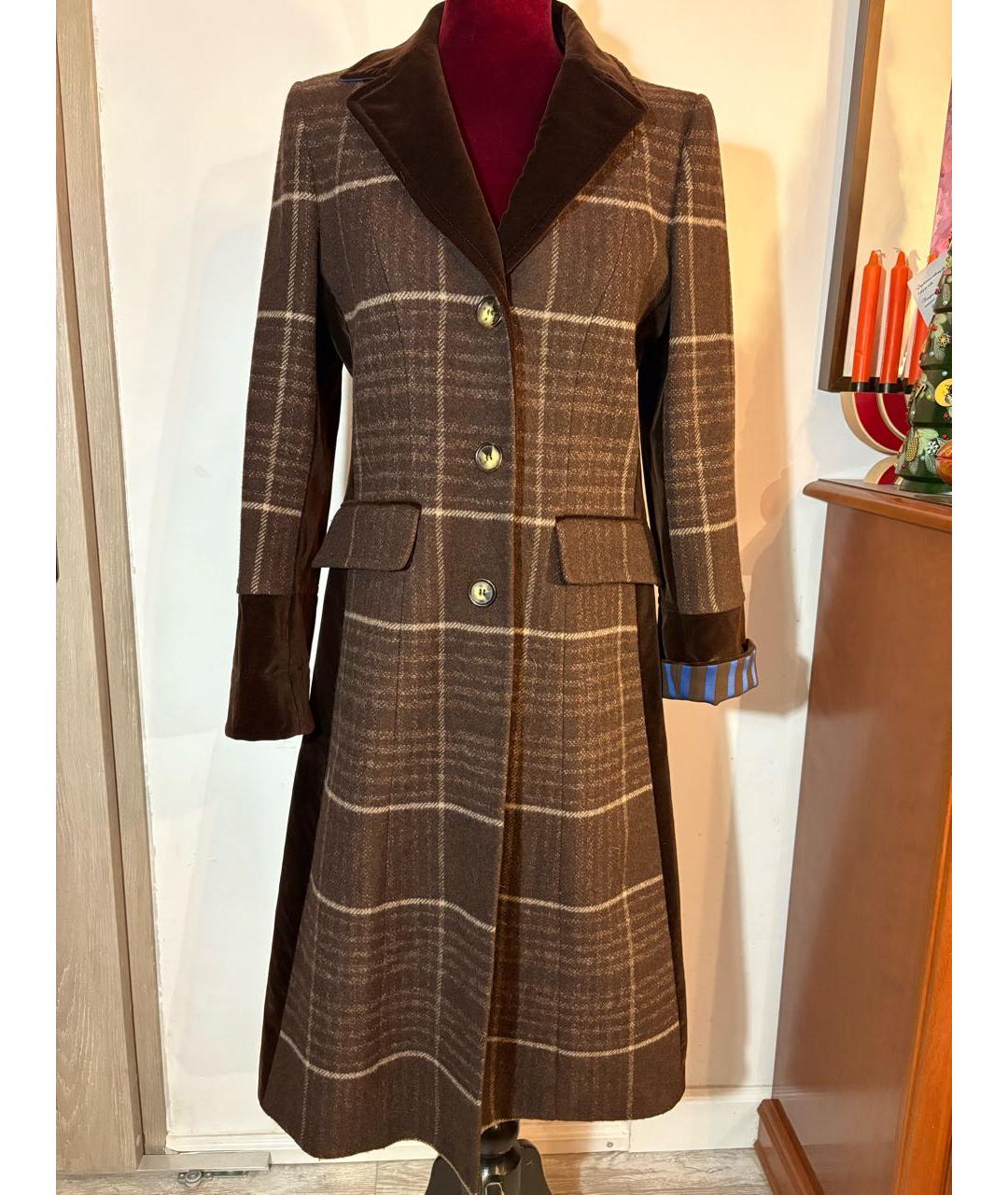 ETRO Коричневое шерстяное пальто, фото 9