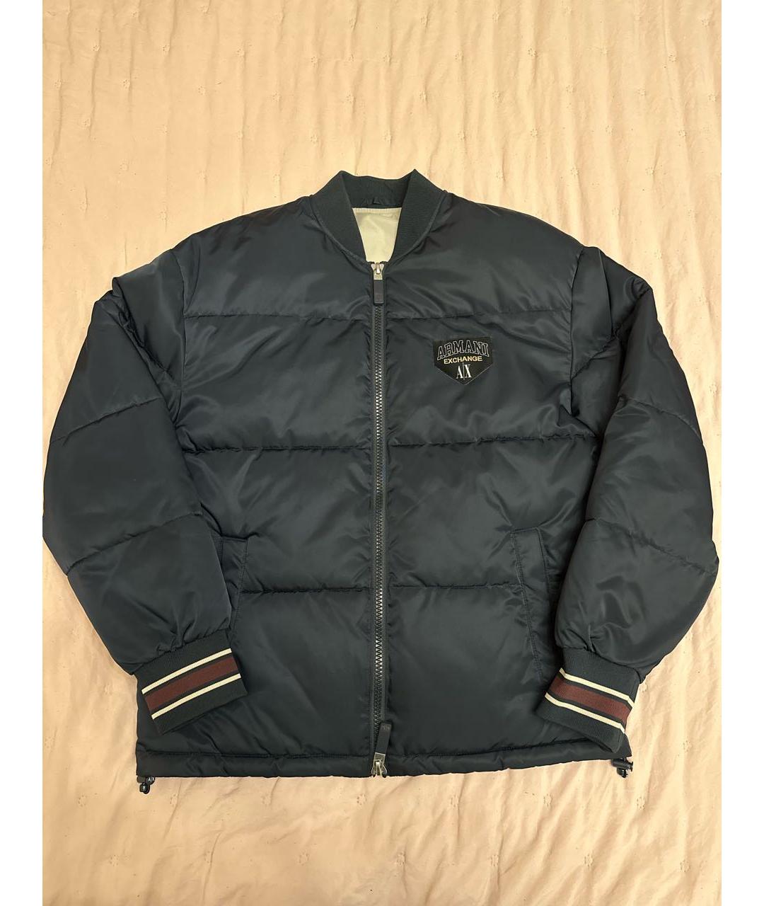ARMANI EXCHANGE Темно-синяя полиэстеровая куртка, фото 9