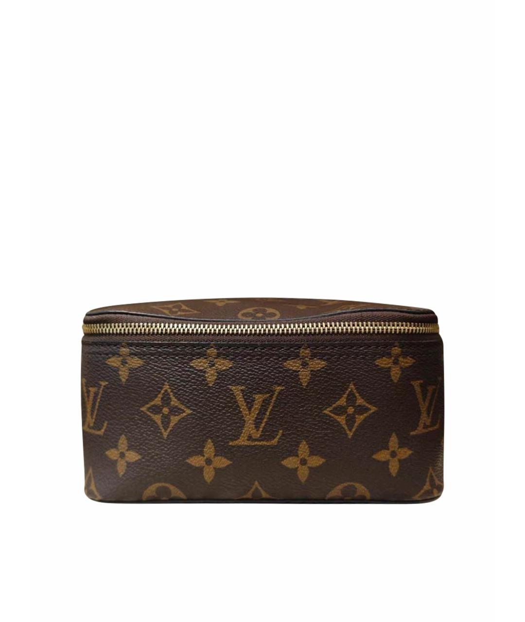 LOUIS VUITTON Коричневая кожаная косметичка, фото 1