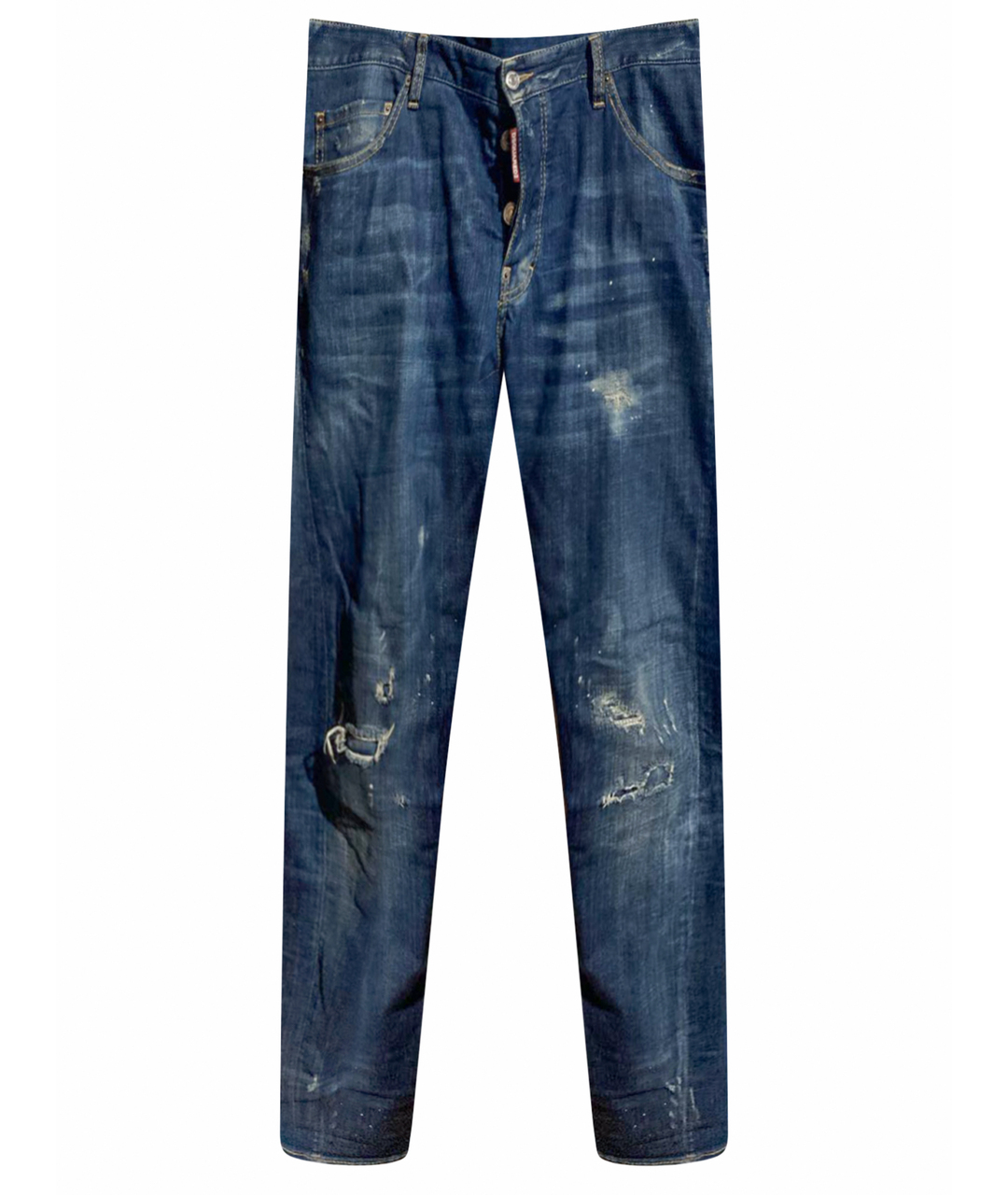 DSQUARED2 Синие хлопко-эластановые джинсы скинни, фото 1