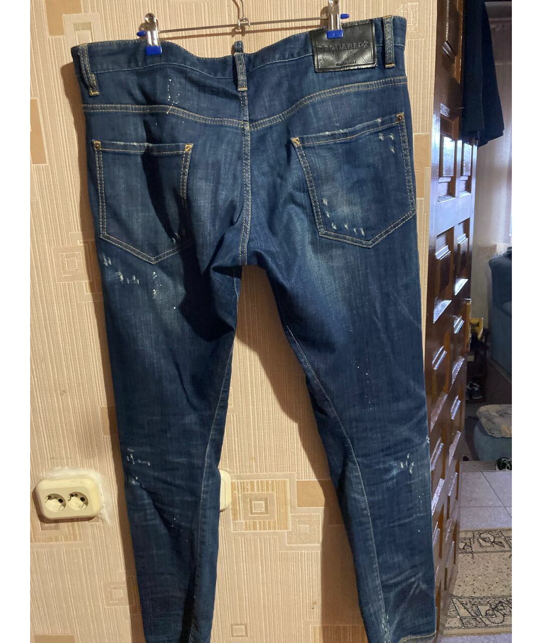 DSQUARED2 Синие хлопко-эластановые джинсы скинни, фото 2