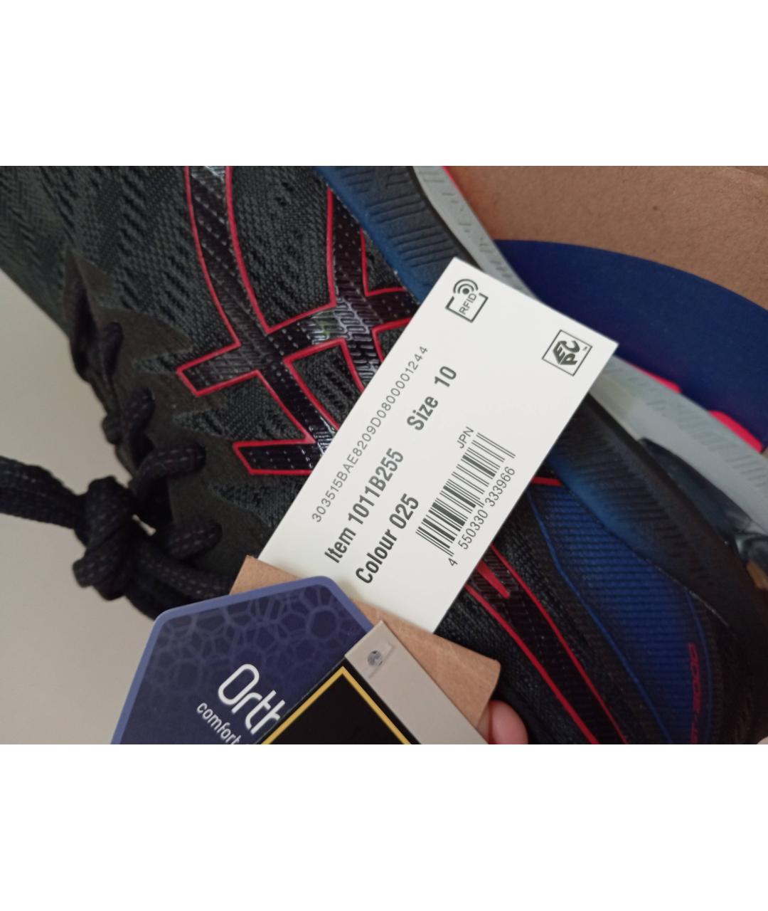ASICS Антрацитовые текстильные низкие кроссовки / кеды, фото 9