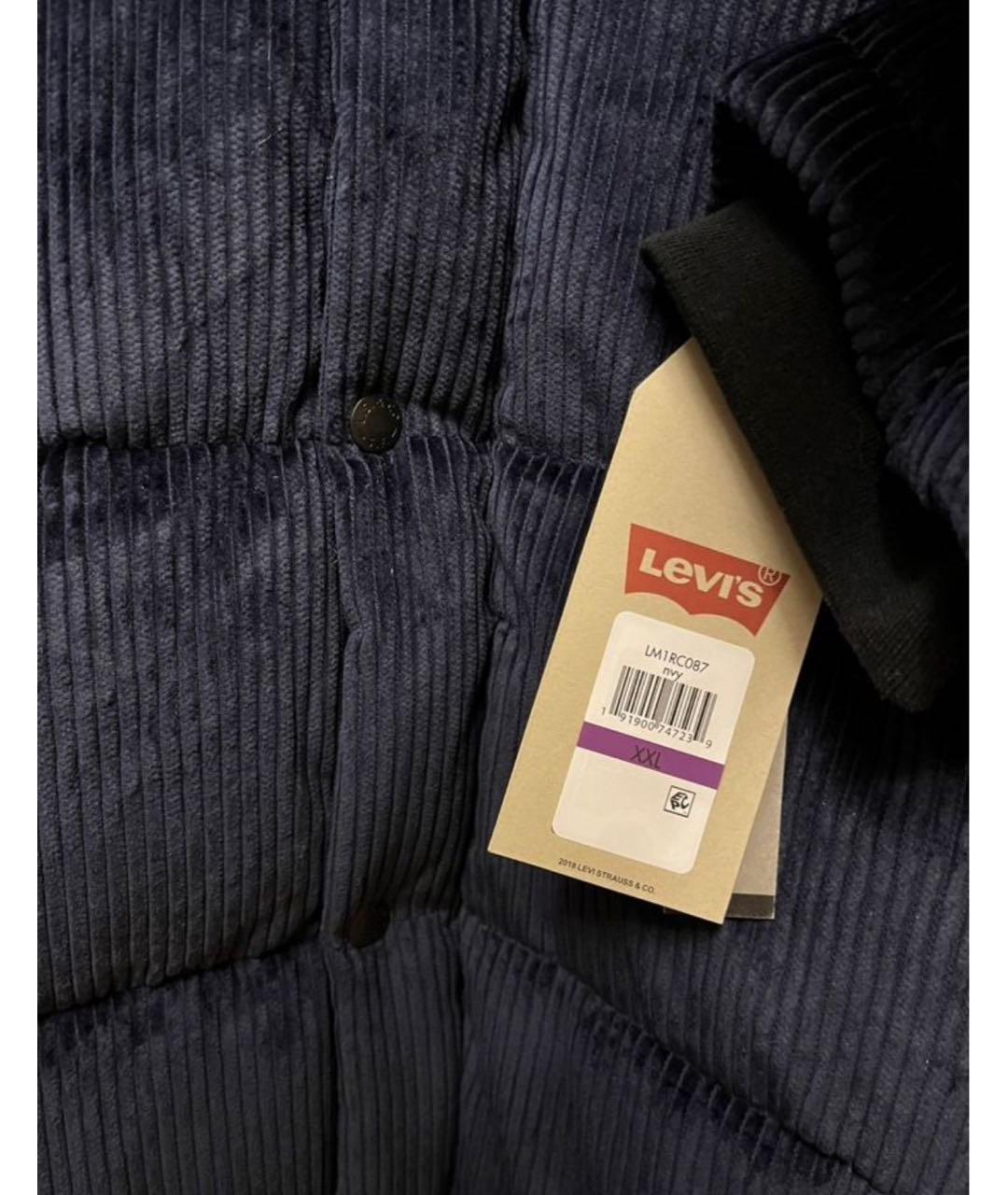 LEVI'S Темно-синий велюровый пуховик, фото 4