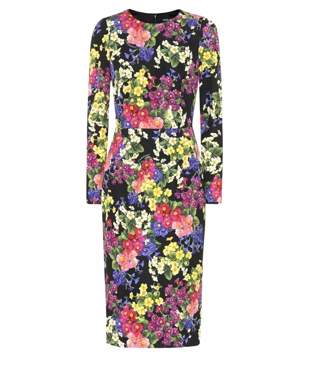DOLCE&GABBANA Мульти шелковое платье, фото 1