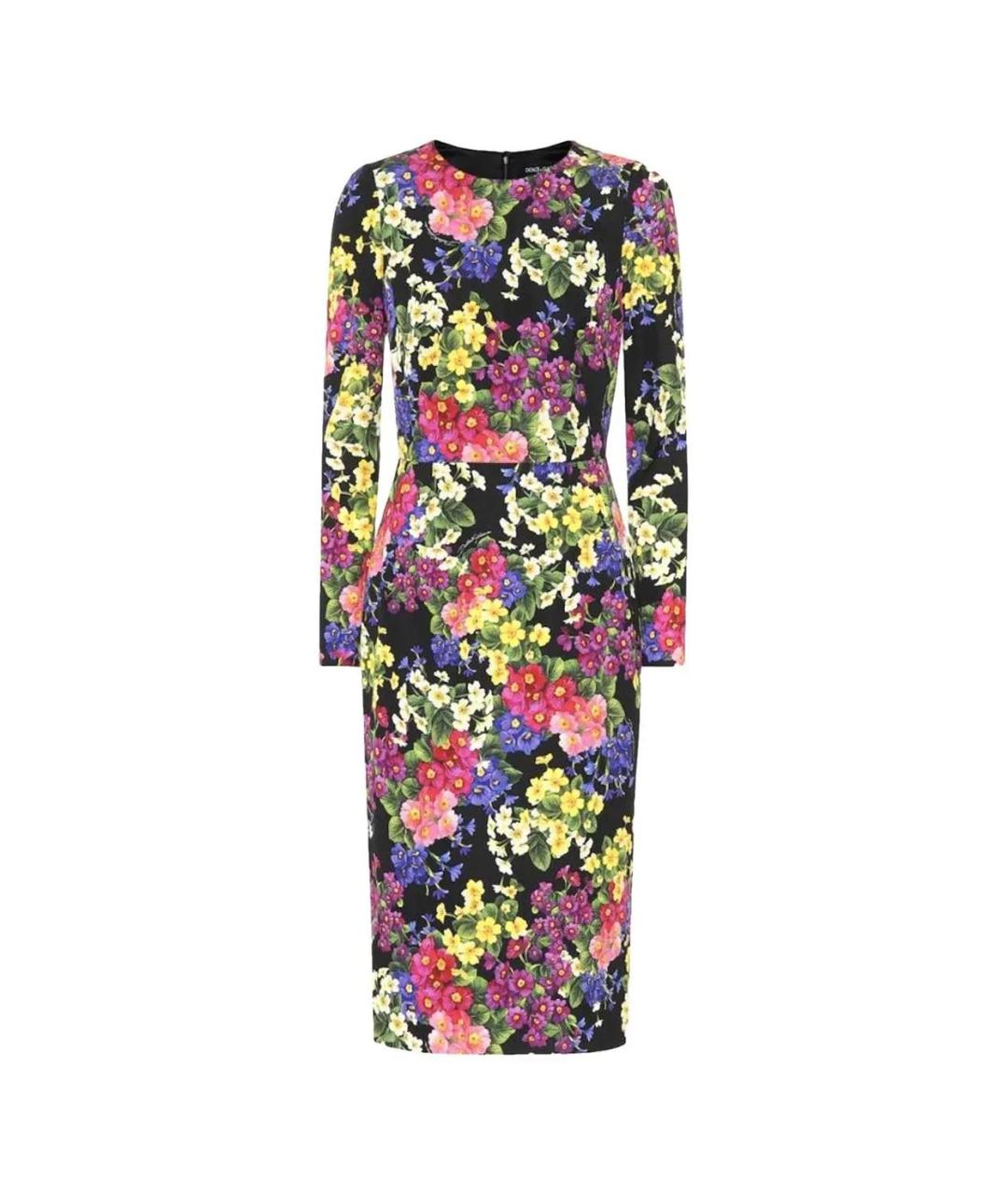 DOLCE&GABBANA Мульти шелковое платье, фото 9