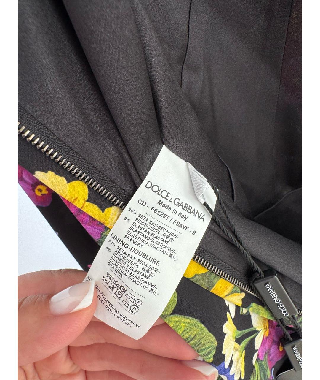 DOLCE&GABBANA Мульти шелковое платье, фото 5