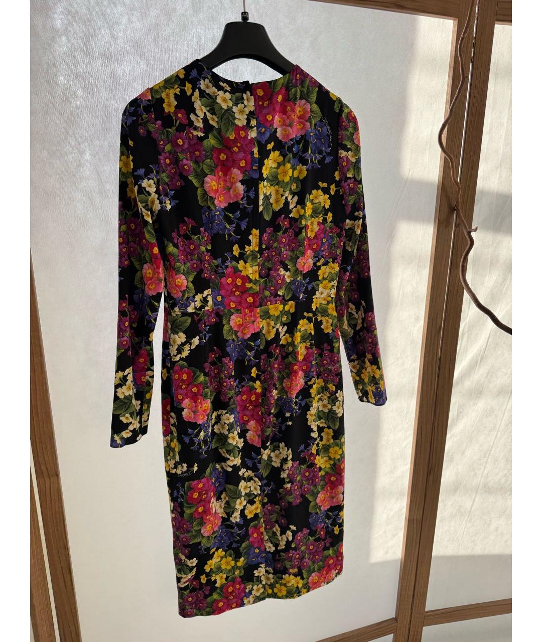 DOLCE&GABBANA Мульти шелковое платье, фото 3