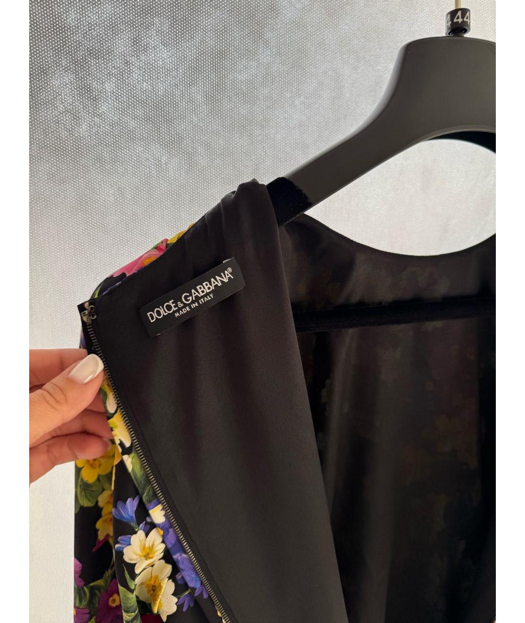 DOLCE&GABBANA Мульти шелковое платье, фото 4