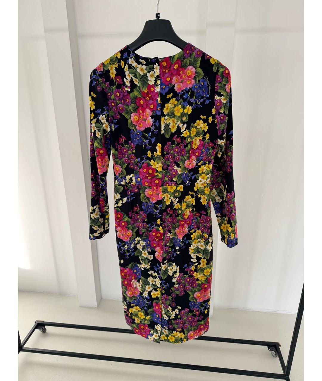 DOLCE&GABBANA Мульти шелковое платье, фото 8
