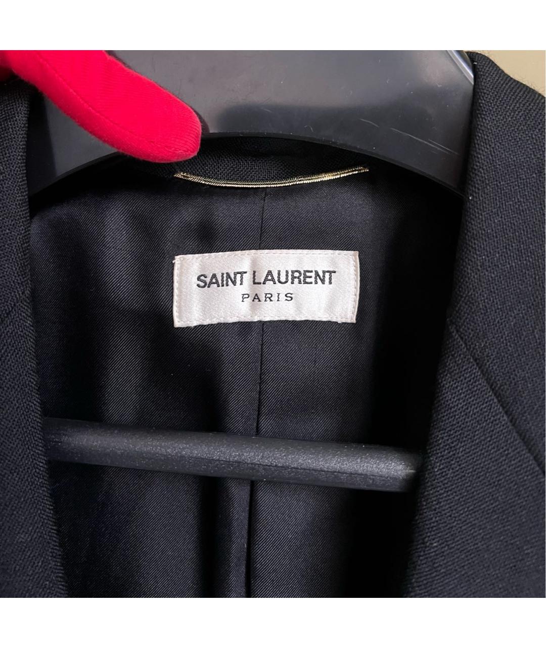 SAINT LAURENT Черный шерстяной костюм с брюками, фото 7