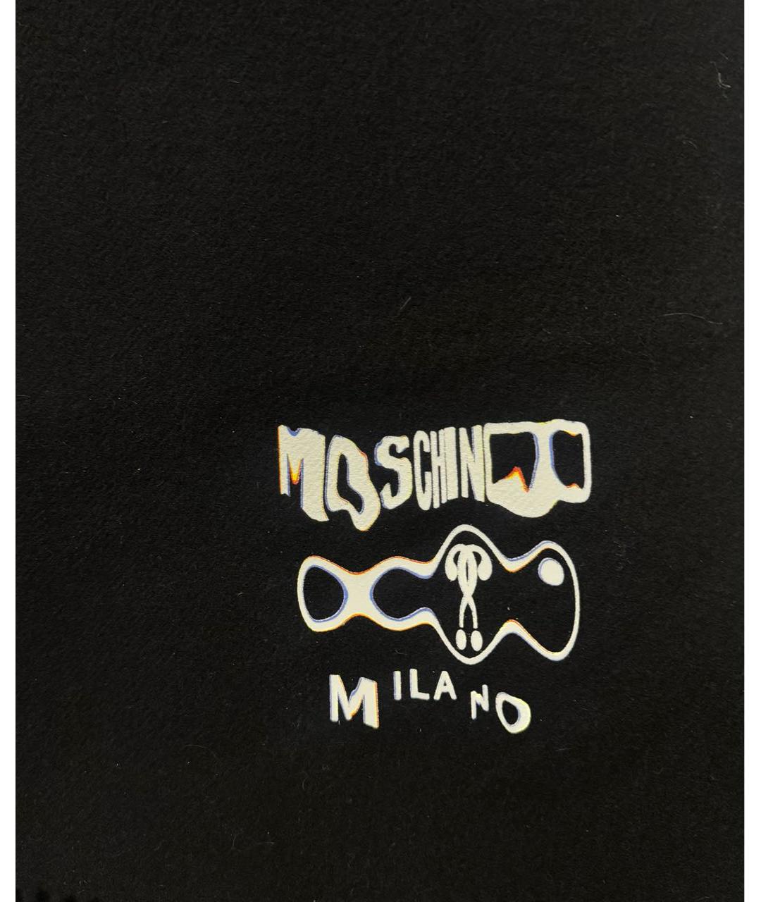 MOSCHINO Черный шерстяной шарф, фото 2