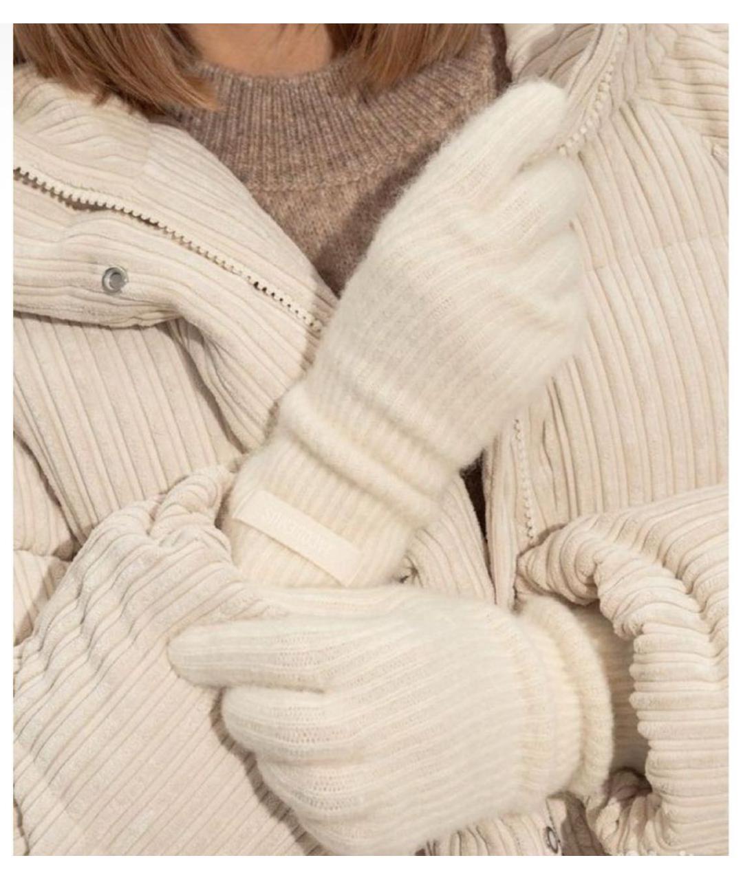 JACQUEMUS Бежевые кашемировые перчатки, фото 2