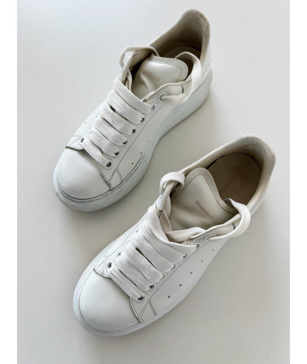 ALEXANDER MCQUEEN Белые кожаные кеды, фото 4