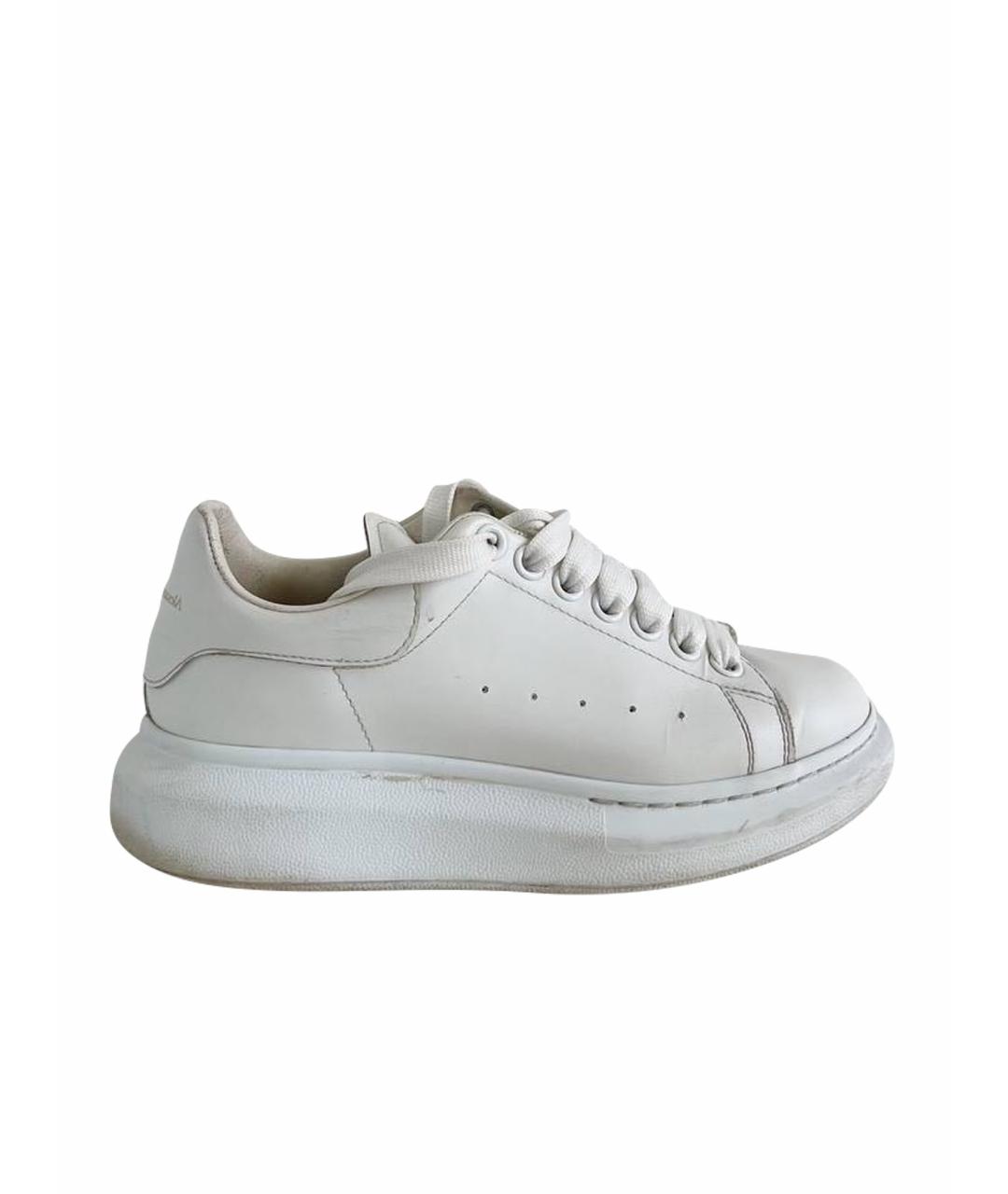 ALEXANDER MCQUEEN Белые кожаные кеды, фото 1