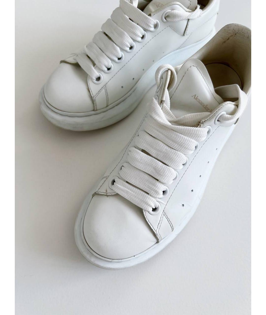 ALEXANDER MCQUEEN Белые кожаные кеды, фото 5