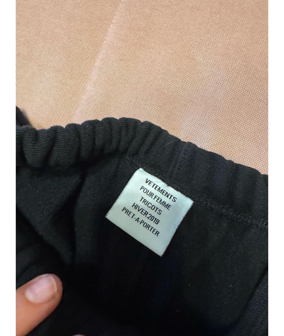 VETEMENTS Черные хлопковые спортивные брюки и шорты, фото 2