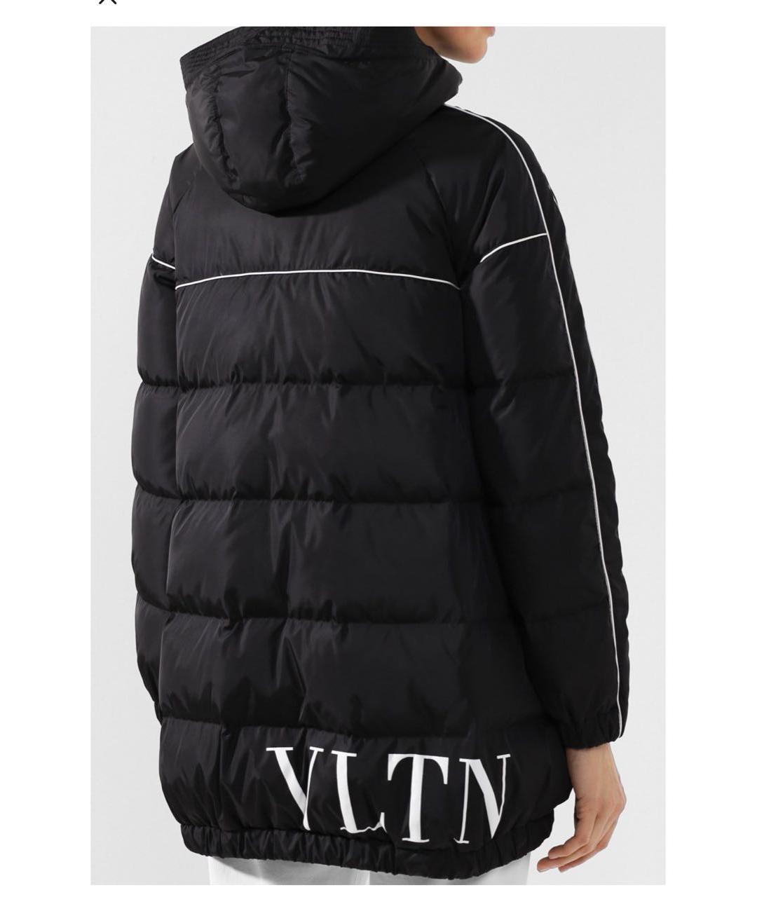 VALENTINO Черный полиэстеровый пуховик, фото 4
